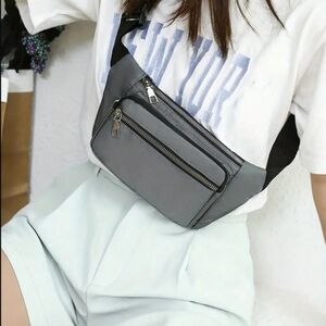 Unisex Grey Waist Bag